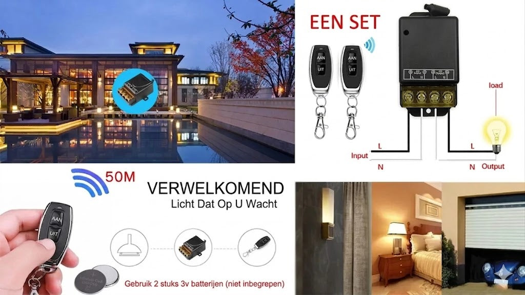 💥Draadloze Afstandsbediening en Ontvanger Set - Universeel - Plug & Play - Geen Kabels⚡ Nodig
