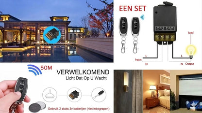 💥Draadloze Afstandsbediening en Ontvanger Set - Universeel - Plug & Play - Geen Kabels⚡ Nodig