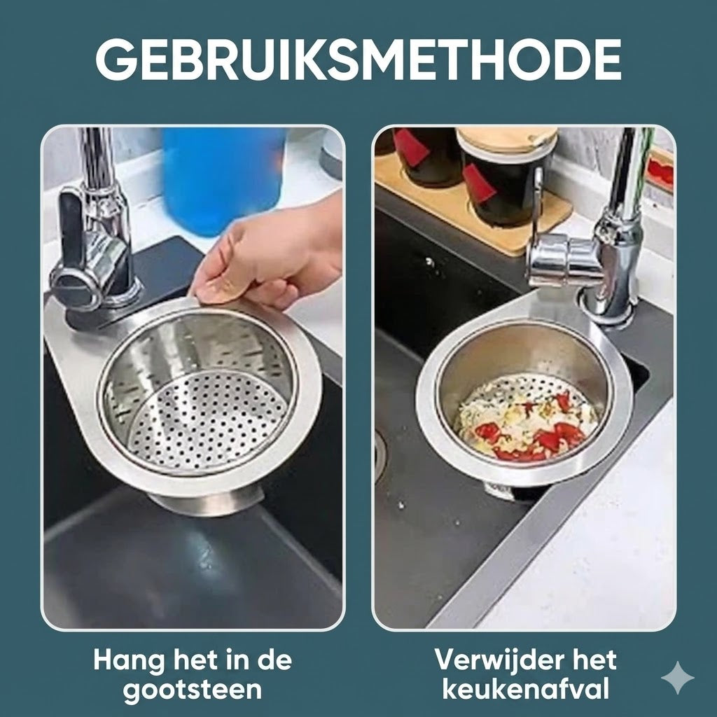 Roestvrijstalen zwanenvormig gootsteenfilter (2-pack)