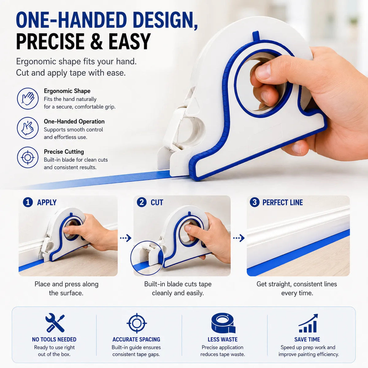 Effectieve afplaktape-dispenser voor schilderwerk