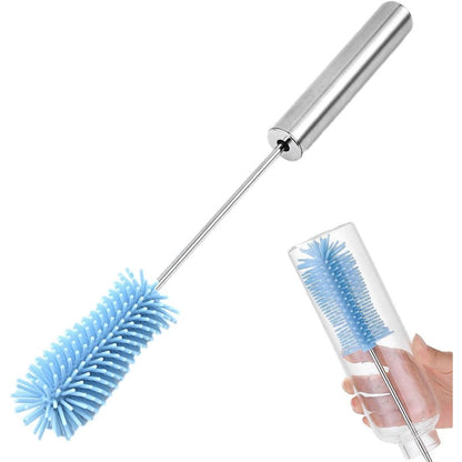 Roterende Siliconen Flessenborstel - 360 Graden Reiniging - Voor Babyflessen, Glazen & Bidons - Hygiënisch
