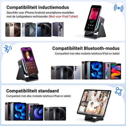 Draadloze Inductie Speaker & Telefoonhouder