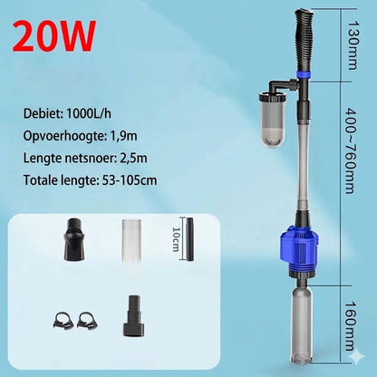 Elektrische Aquarium Stofzuiger & Waterwisselaar - 3-in-1 Bodemreiniger - Met Filterfunctie