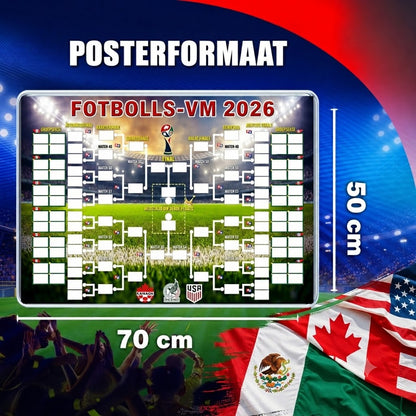 Speelschema-poster voor het WK 2026 – Vul hem in, plaats je weddenschappen en volg het hele toernooi.