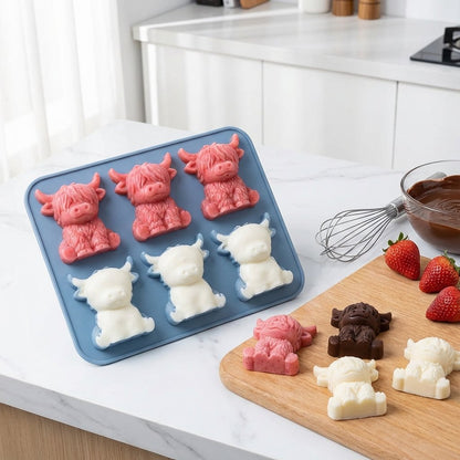 🐮Mini Schotse Hooglander IJsblokjesvorm – Siliconen 3D Voor Ijsklontjes