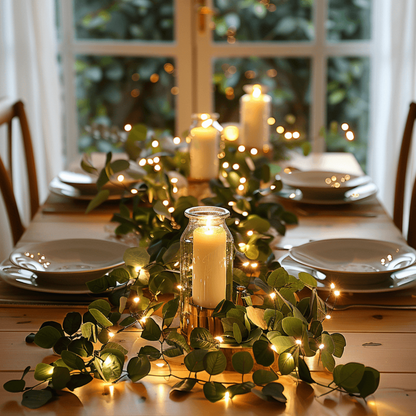 Tunnelmallinen oliivipuunoksavalosarja (langaton)