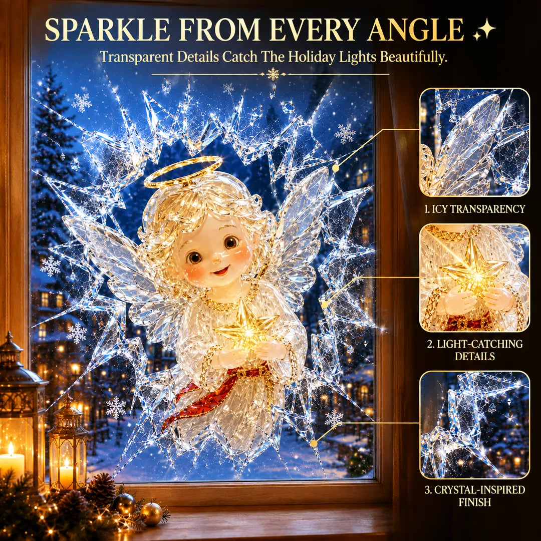 3D-kerststickers met gebroken glas-effect
