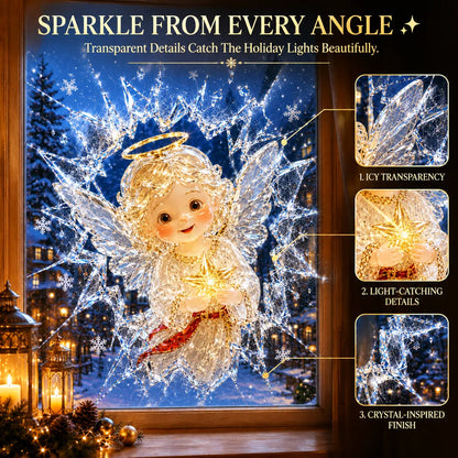 3D-kerststickers met gebroken glas-effect