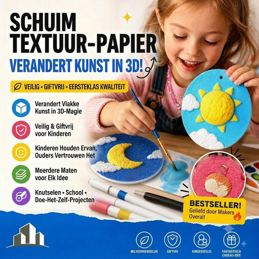 👩‍🎨🔮 Kindveilig schuimpapier (knutselfoam) – zacht en flexibel, ideaal voor creatieve projecten, leren en knutselen voor kinderen 🎁✂️