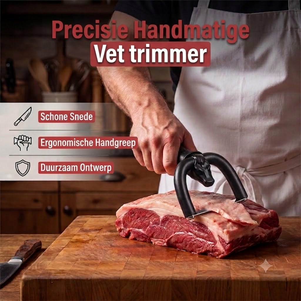 Handbediende vettrimmer / vetsnijder voor rund- en varkensvlees