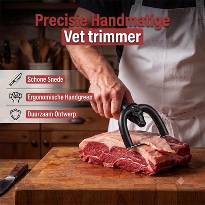 Handbediende vettrimmer / vetsnijder voor rund- en varkensvlees