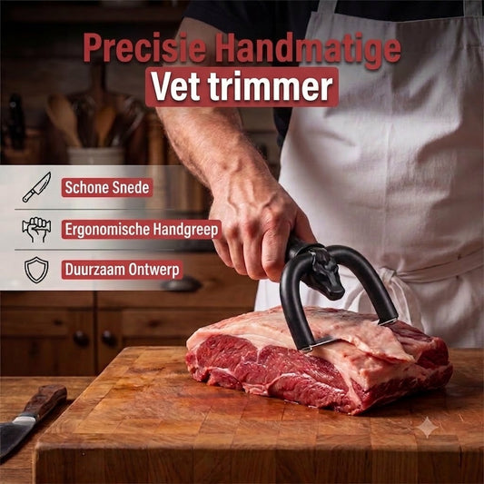 Handbediende vettrimmer / vetsnijder voor rund- en varkensvlees