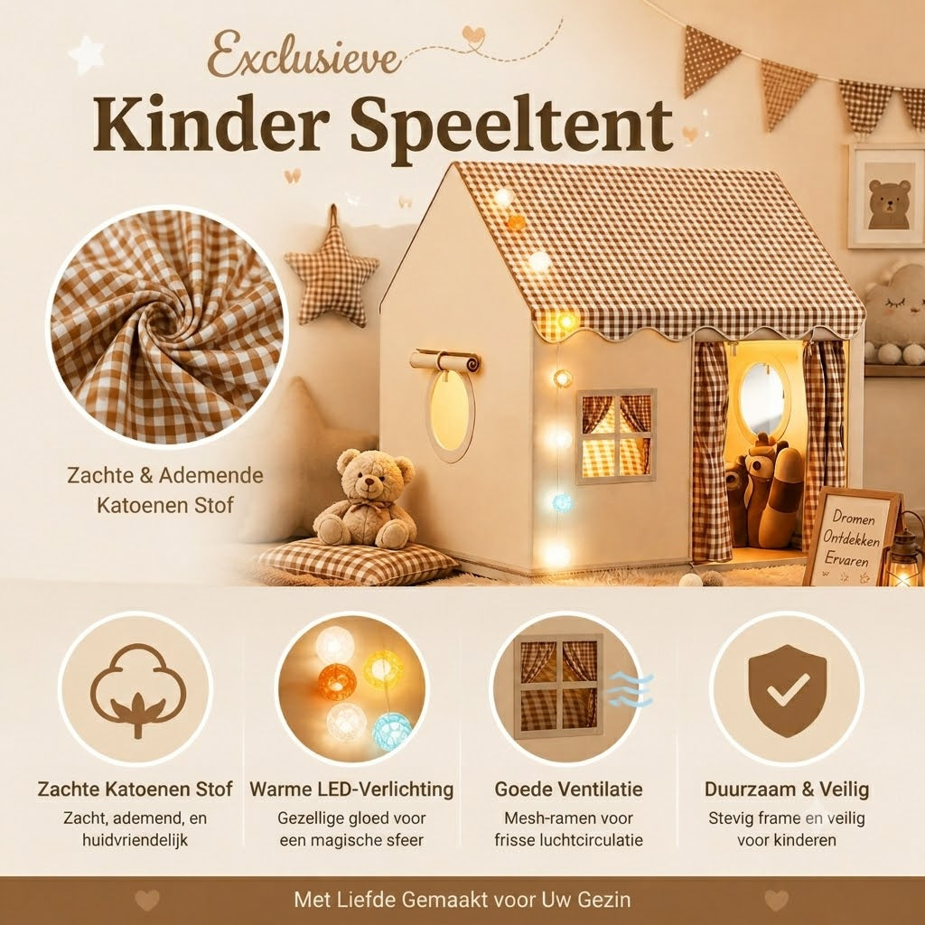 Comfortabele Kinderspeeltent / Gezellige Speeltent voor Kinderen