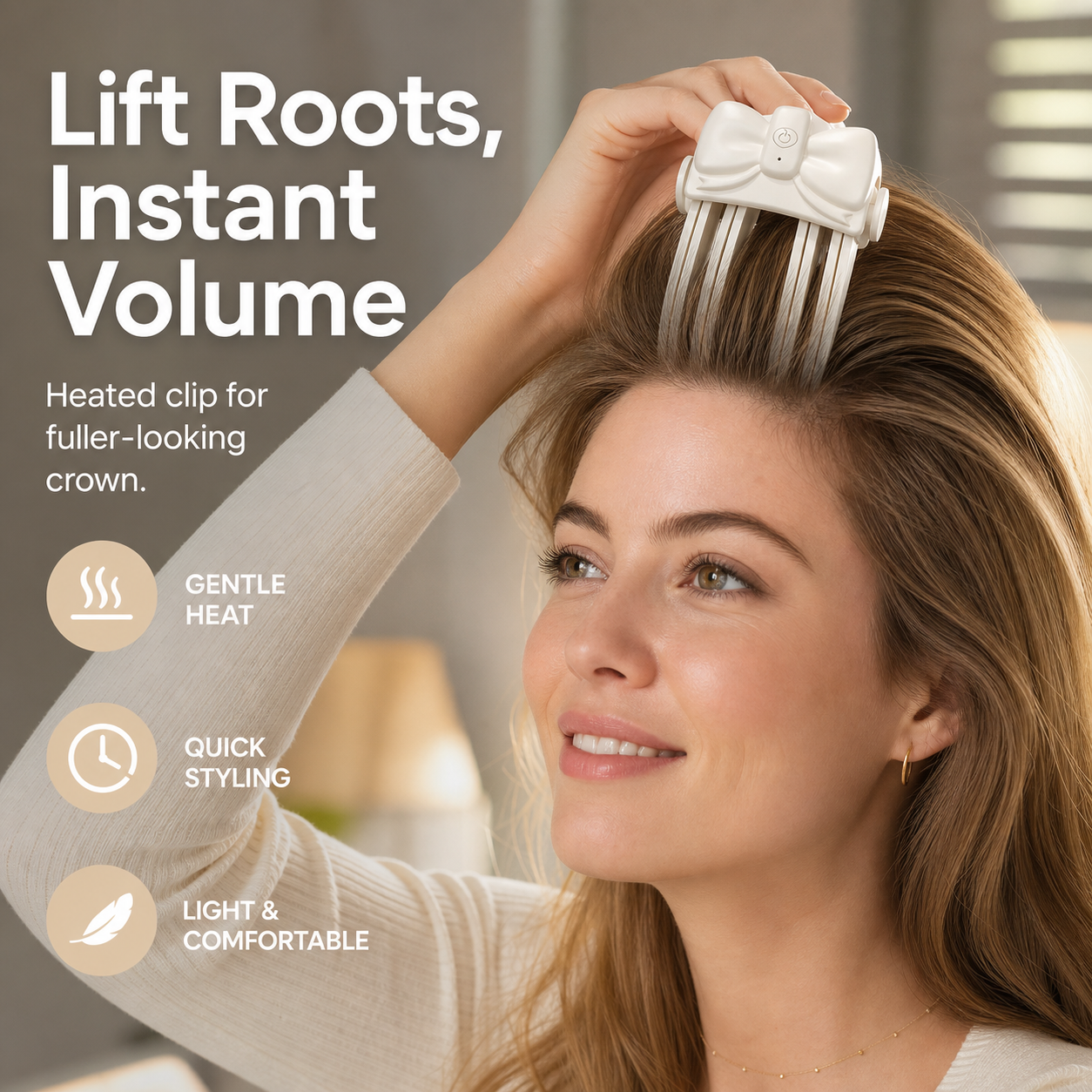 📢📢 50% korting!! ⏰ Draadloze verwarmde haarwortelclip – Creëer salonwaardig volume, perfect voor fijn en plat haar