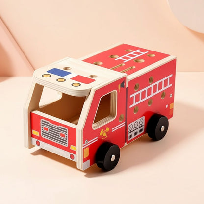 Houten Brandweerwagen Bouwpakket - Constructie Speelgoed met Gereedschap (Educatief & Duurzaam).