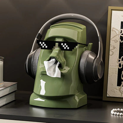 Moai Tiki -tyylinen nenäliinaboksi