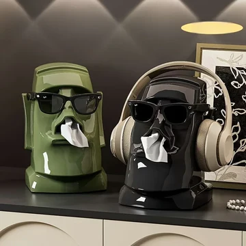 Moai Tiki -tyylinen nenäliinaboksi