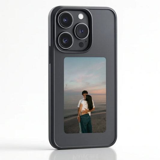 Pixly NFC E-Ink Case voor iPhone - Smart Hoesje met Aanpasbaar Scherm (DIY Foto's)