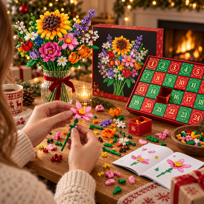 "Bloom & Build" adventskalender – Bouw je eigen magische kerstboeket