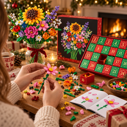 "Bloom & Build" adventskalender – Bouw je eigen magische kerstboeket