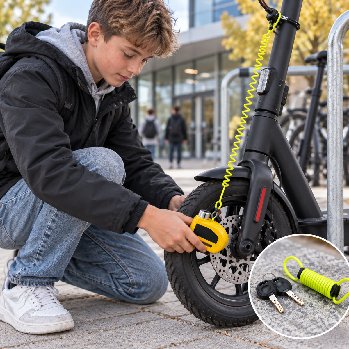 110 dB schijfremslot met alarm – Geschikt voor fietsen, bromfietsen en motorfietsen