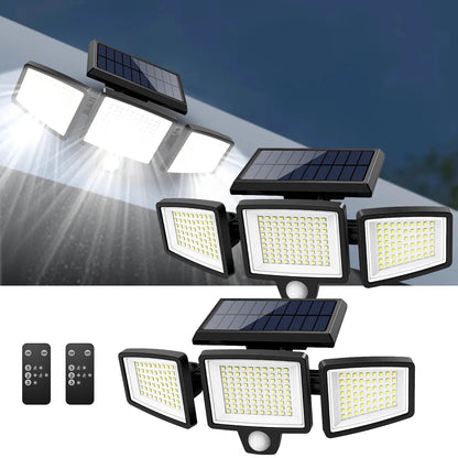 [200 LED] Solar Wandlamp met Bewegingssensor - Buitenverlichting op Zonne-energie - IP65 Waterdicht - 100% Besparing op Stroom