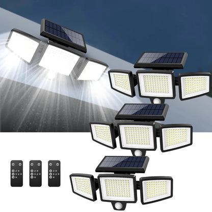 [200 LED] Solar Wandlamp met Bewegingssensor - Buitenverlichting op Zonne-energie - IP65 Waterdicht - 100% Besparing op Stroom