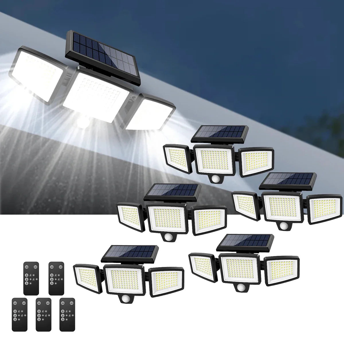 [200 LED] Solar Wandlamp met Bewegingssensor - Buitenverlichting op Zonne-energie - IP65 Waterdicht - 100% Besparing op Stroom