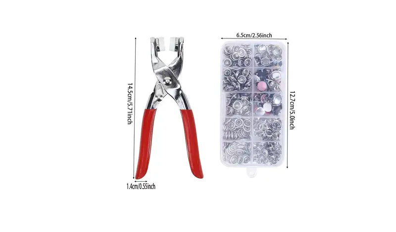 Complete Metalen Drukknoop Tang Set - Voor Kleding & DIY