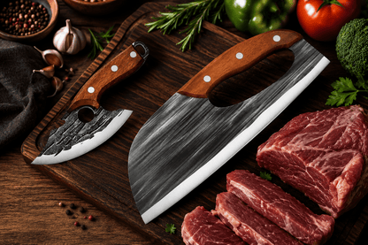🔪Premium Vleesmessenset (Set van 2) – Ultieme Scherpte voor BBQ, Grillen en Koken