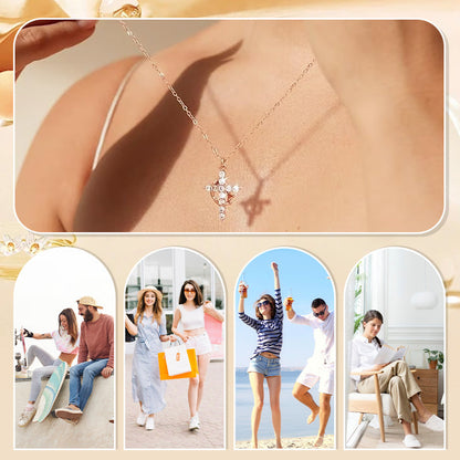 Kaulakoru “Forever Cross & Crown” moissaniitilla