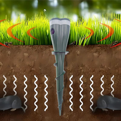 Op zonne-energie werkende, waterdichte, spiraalvormige mollenverjager