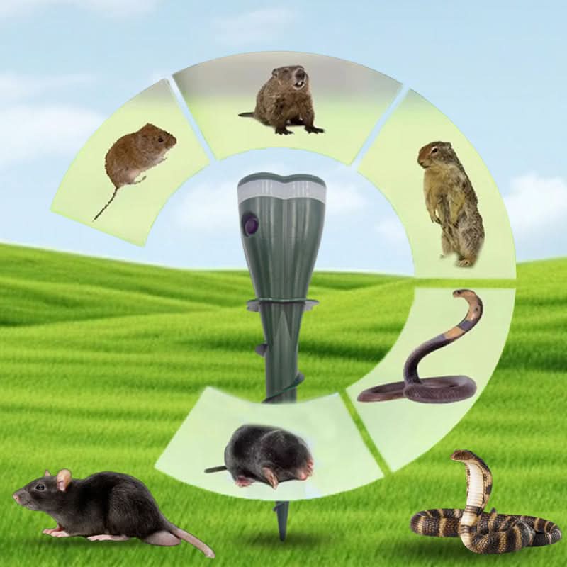 Op zonne-energie werkende, waterdichte, spiraalvormige mollenverjager