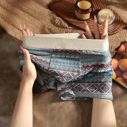 Hengittävät miesten bokserit geometrisella kuviolla – 1 setti (3 kappaletta)