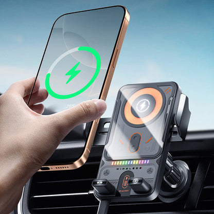 Slimme Auto Telefoonhouder - 15W Snelle Draadloze Oplader - Automatisch Klemmend & Roterend - Universeel