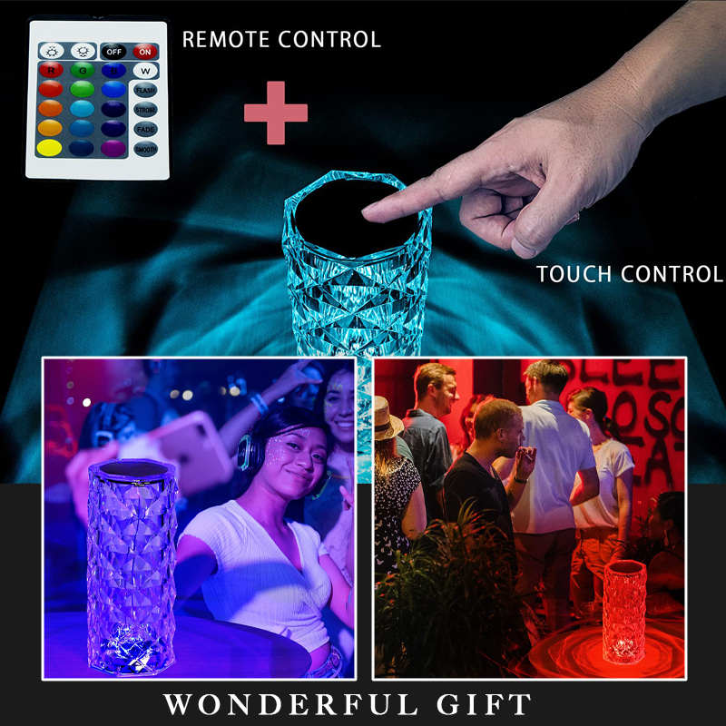 Romanttinen väriä vaihtava kristalliruusuvalo