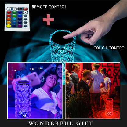 Romanttinen väriä vaihtava kristalliruusuvalo