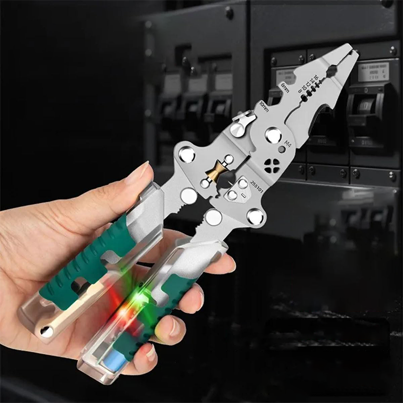 Multifunctionele Elektricien Tang - Inklapbaar - Strippen, Knippen & Krimpen