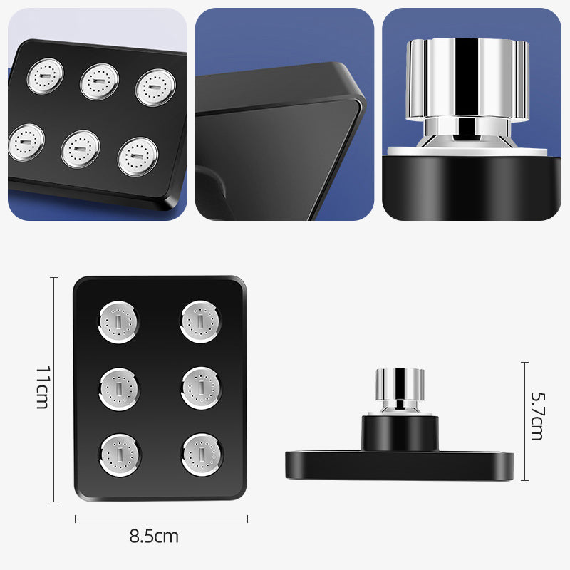 Joustava neliönmuotoinen suihkupää – 360° säädettävä