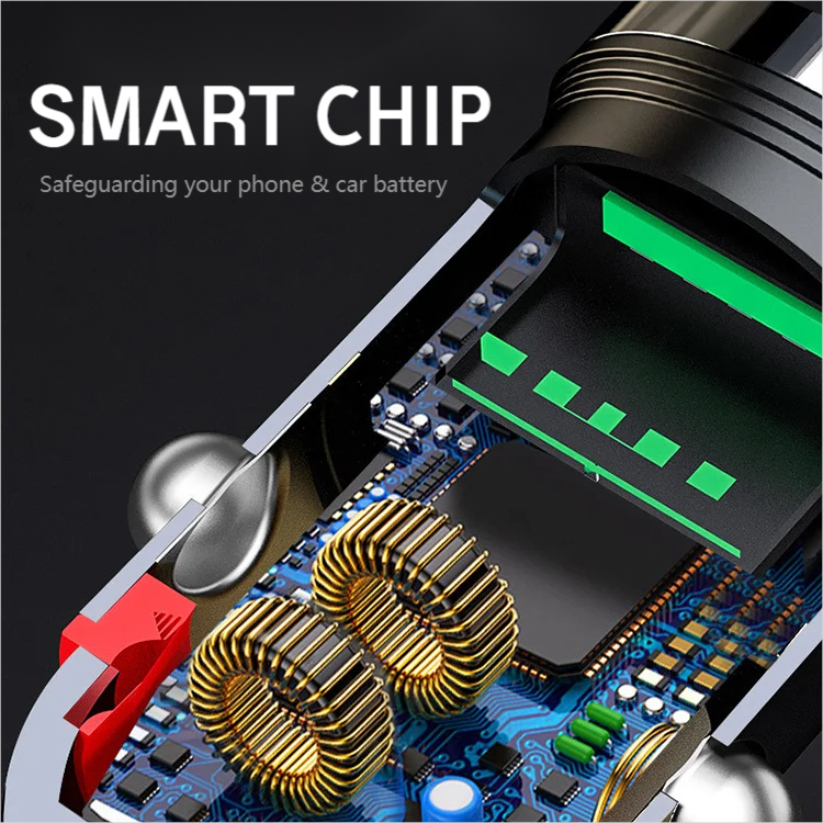 Autolaturi, jossa on USB-C- ja USB-A-pikaliitin