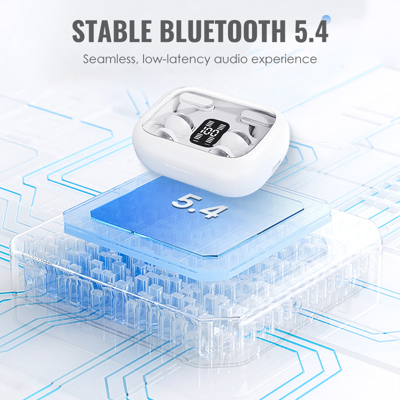 4-in-1 langattomat nappikuulokkeet LED-virtapankkikotelolla