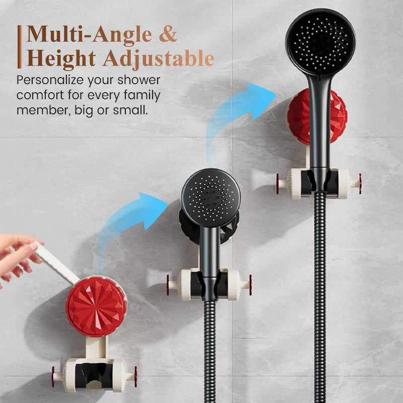 Kylpyhuoneen itsekiinnittyvä suihkuteline