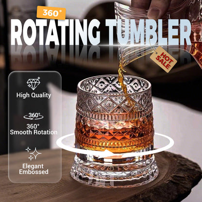 💎🥃Roterend Whiskyglas 360° – Luxe Kristalglas Draaibaar Tumbler Glas