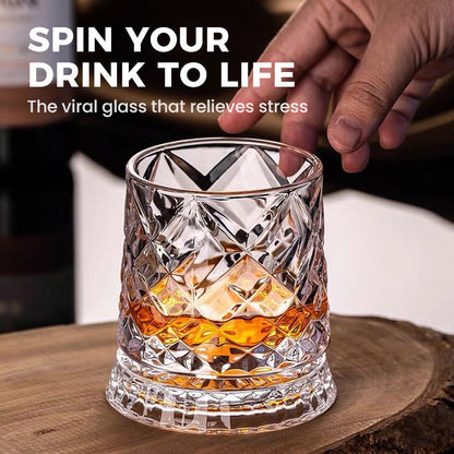 💎🥃Roterend Whiskyglas 360° – Luxe Kristalglas Draaibaar Tumbler Glas