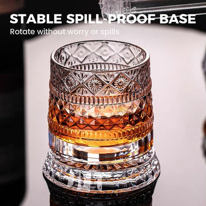 💎🥃Roterend Whiskyglas 360° – Luxe Kristalglas Draaibaar Tumbler Glas