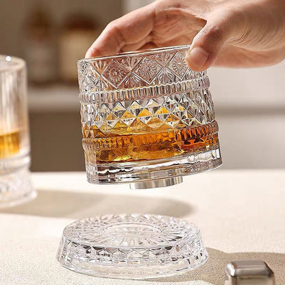 💎🥃Roterend Whiskyglas 360° – Luxe Kristalglas Draaibaar Tumbler Glas