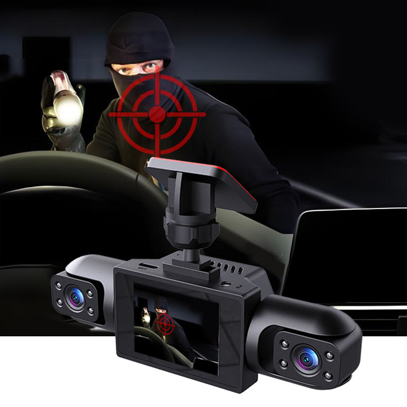 Professionele 360° Dashcam - 4 Lenzen voor Volledig Zicht - Full HD Nachtzicht & Lusopname
