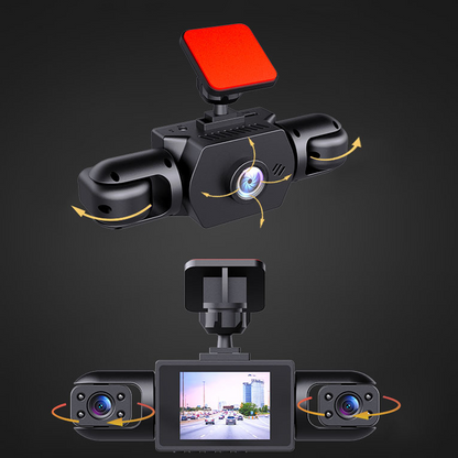 Professionele 360° Dashcam - 4 Lenzen voor Volledig Zicht - Full HD Nachtzicht & Lusopname