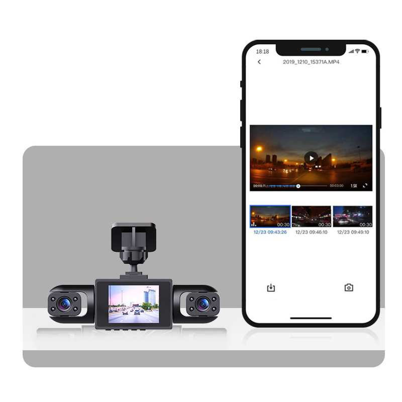 Professionele 360° Dashcam - 4 Lenzen voor Volledig Zicht - Full HD Nachtzicht & Lusopname