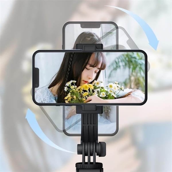 6-in-1 Selfiestick Statief met Licht - Bluetooth Tripod met Afstandsbediening (Voor iPhone & Android).